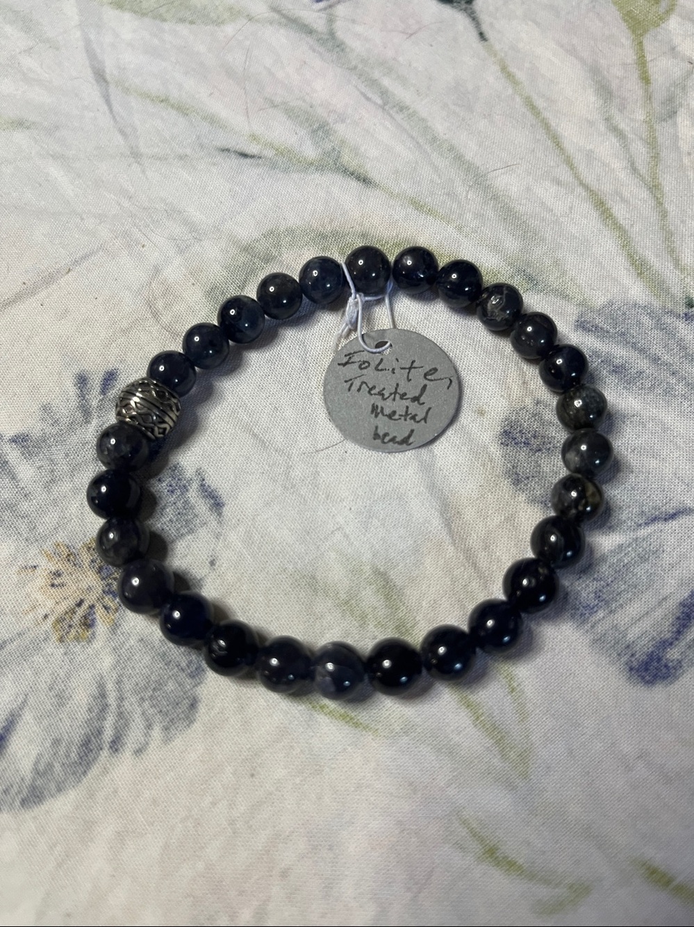 ✨ Fluorite & Treated Metal Beaded Bracelet - Elegant Style! ✨